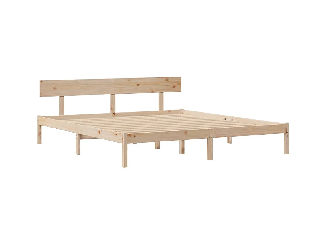 Letto a libreria senza materasso 180x200 cm in legno massello di pino