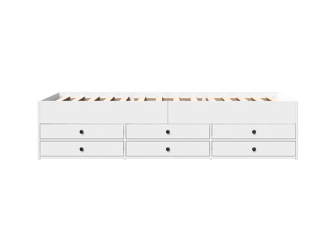 Divano letto con cassetti senza materasso bianco 100x200 cm