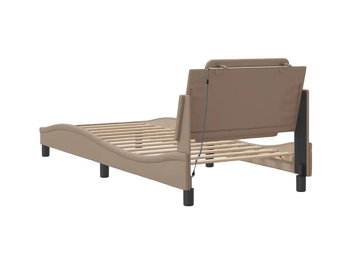 Struttura letto con LED senza materasso cappuccino 90x200 cm