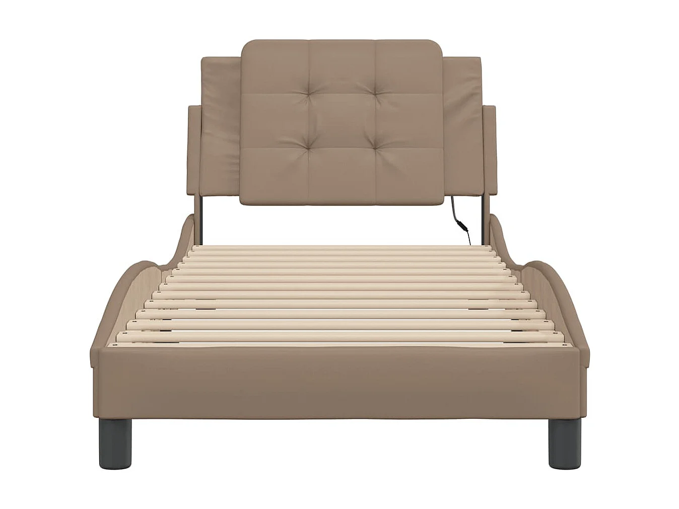 Cadre de lit avec LED sans matelas cappuccino 90x200 cm