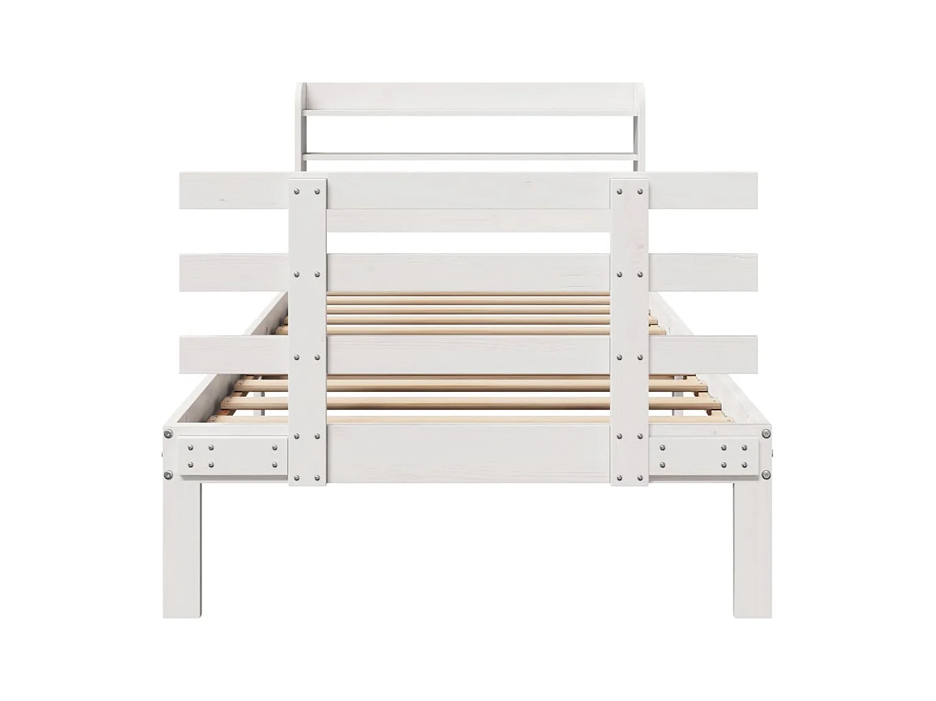 Bedframe met hoofdbord zonder matras wit 75x190 cm