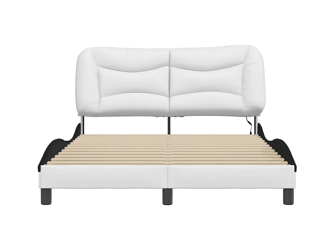 Cadre de lit avec LED sans matelas blanc et noir 120x200 cm