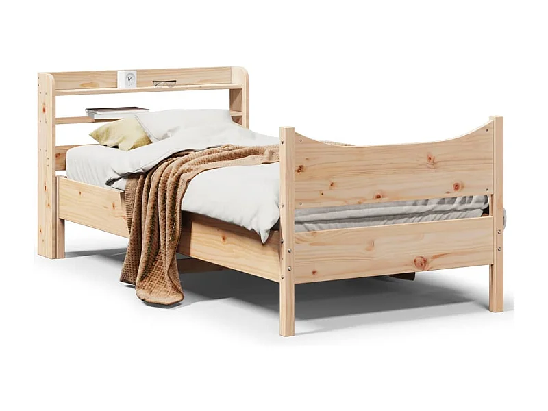 Bedframe met hoofdbord 75x190 cm massief grenenhout