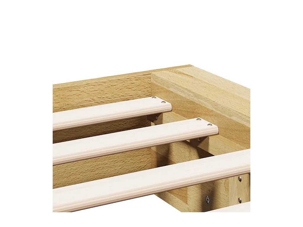 Bettgestell ohne Matratze 140x190 cm Massivholz Eiche