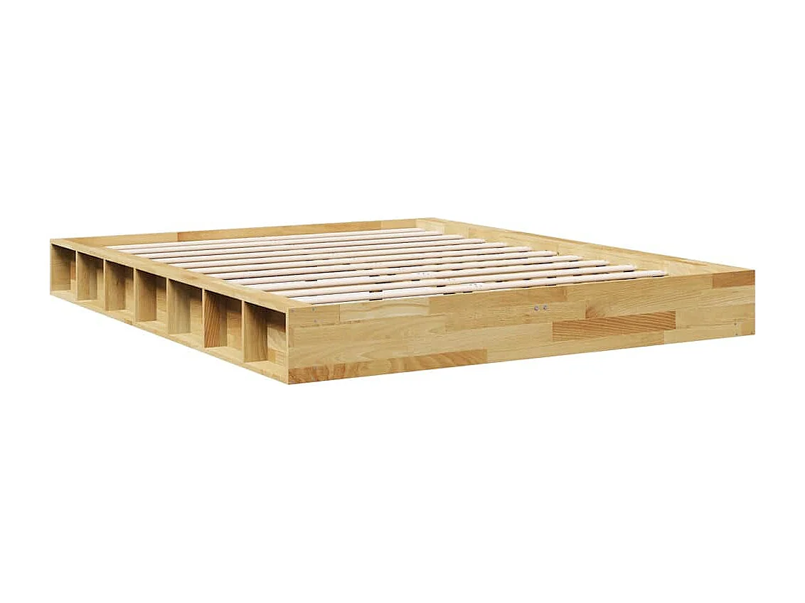 Bedframe zonder matras 140x190 cm massief eikenhout