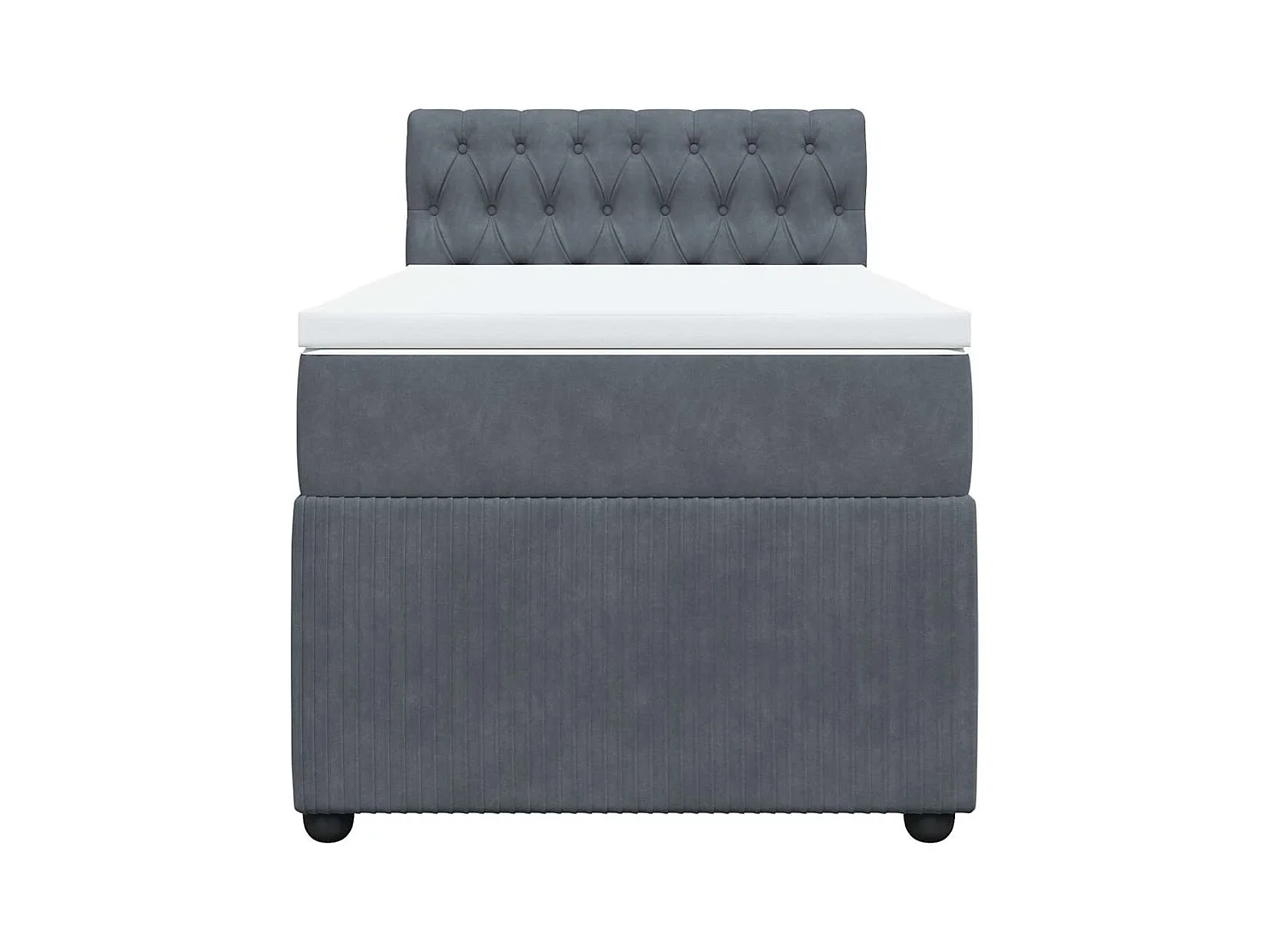 Rete a doghe e materasso Grigio scuro 90x200 cm Velvet