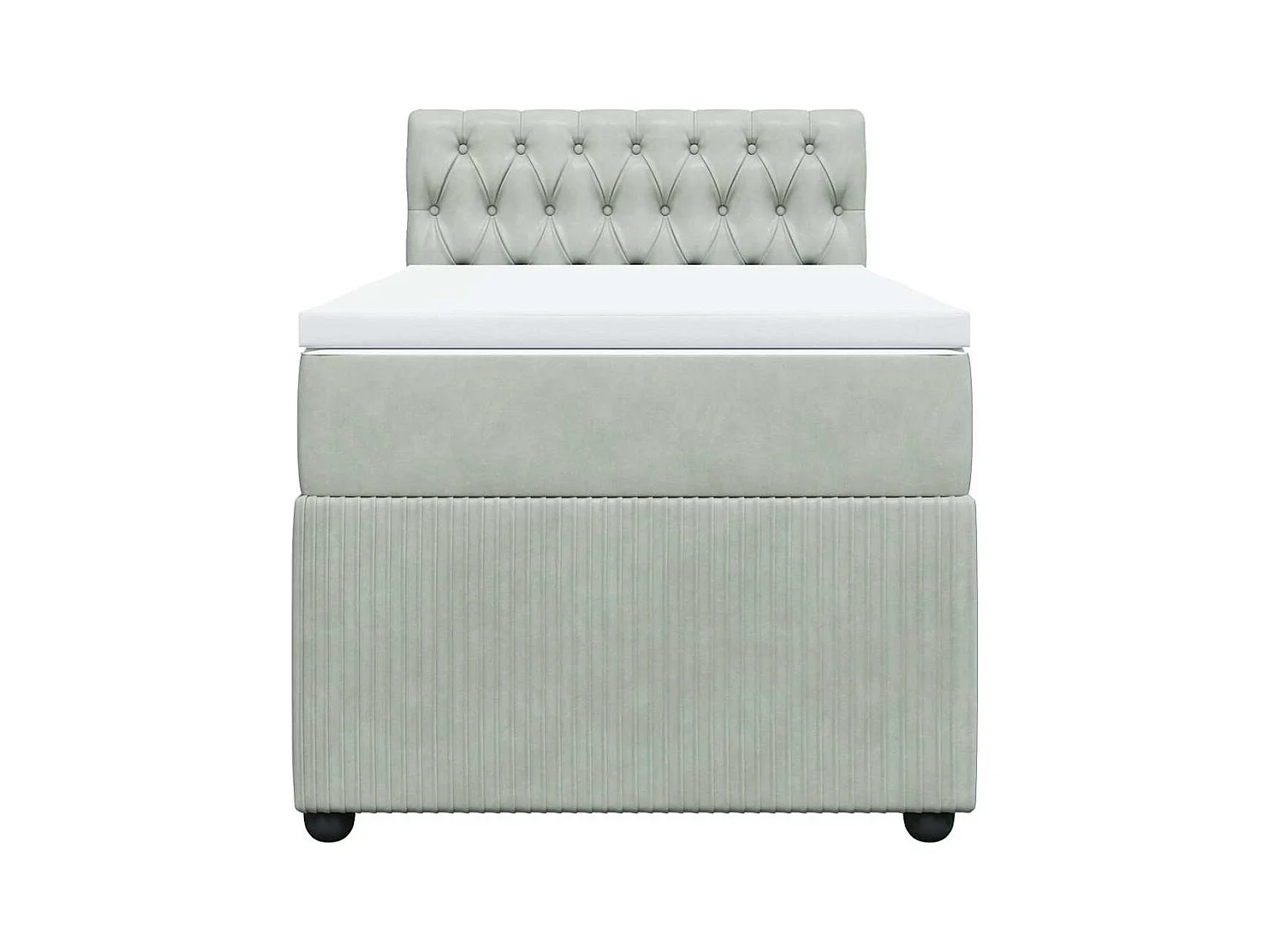 Lattenrost und Matratze aus Samt, 100 x 200 cm, Hellgrau