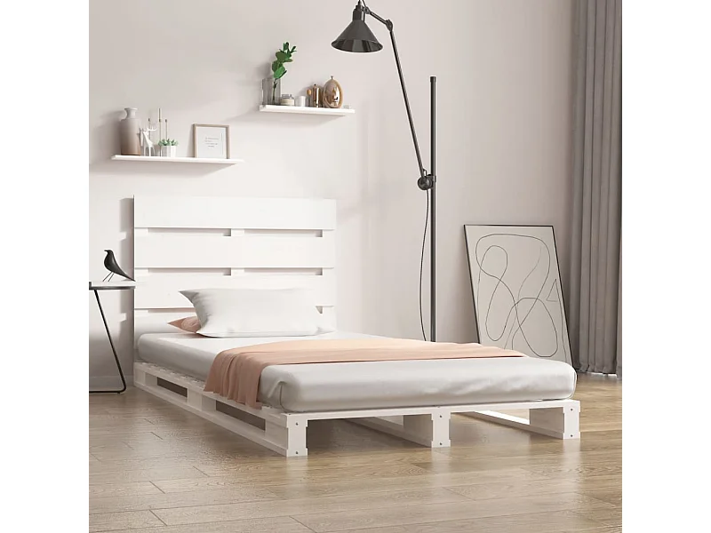 Bedframe zonder matras wit 90x200 cm massief grenenhout