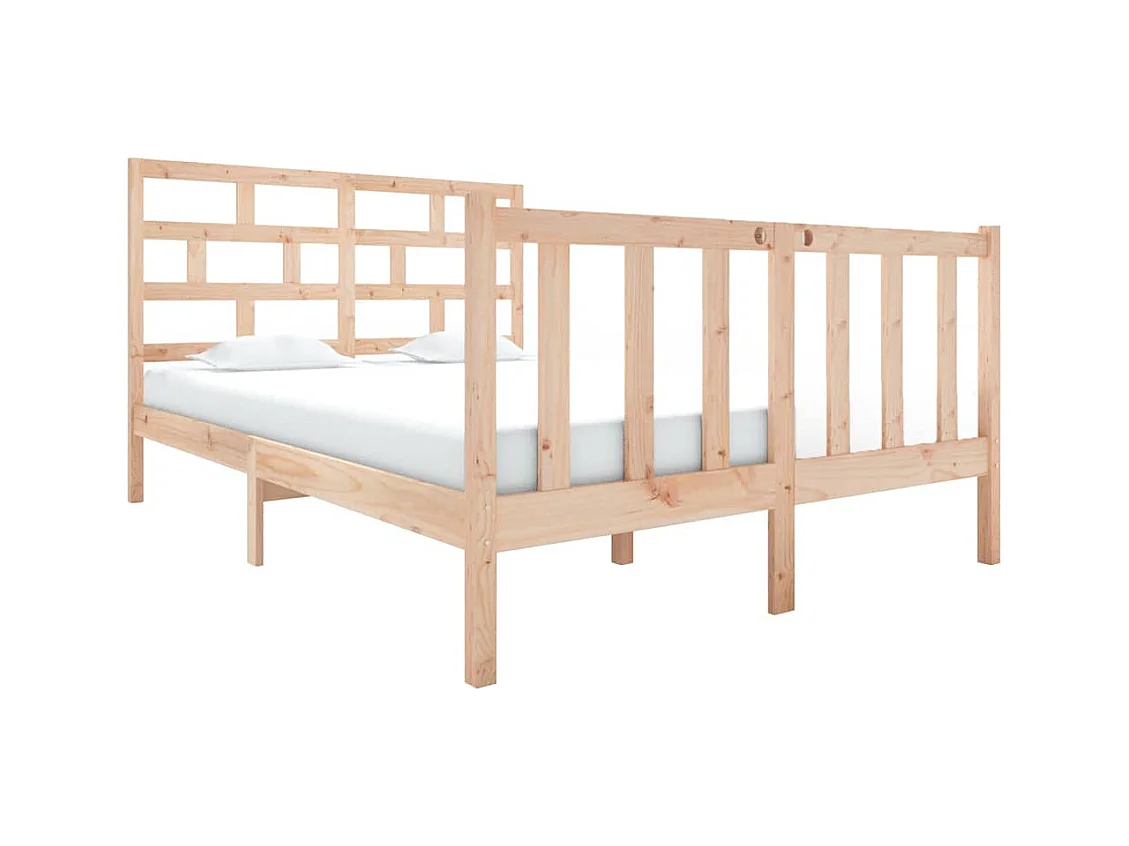 Struttura letto senza materasso in legno massello di pino