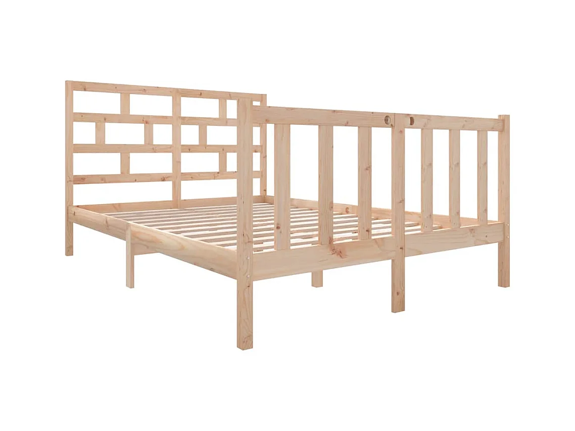 Struttura letto senza materasso in legno massello di pino