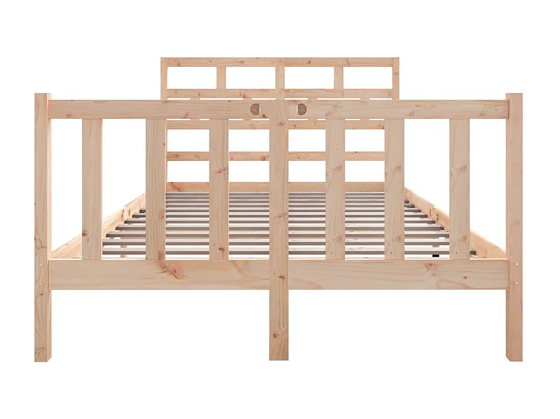 Estructura de cama sin colchón de madera maciza de pino