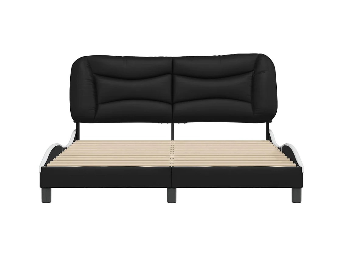Bedframe zonder matras zwart-wit 160x200 cm kunstleer