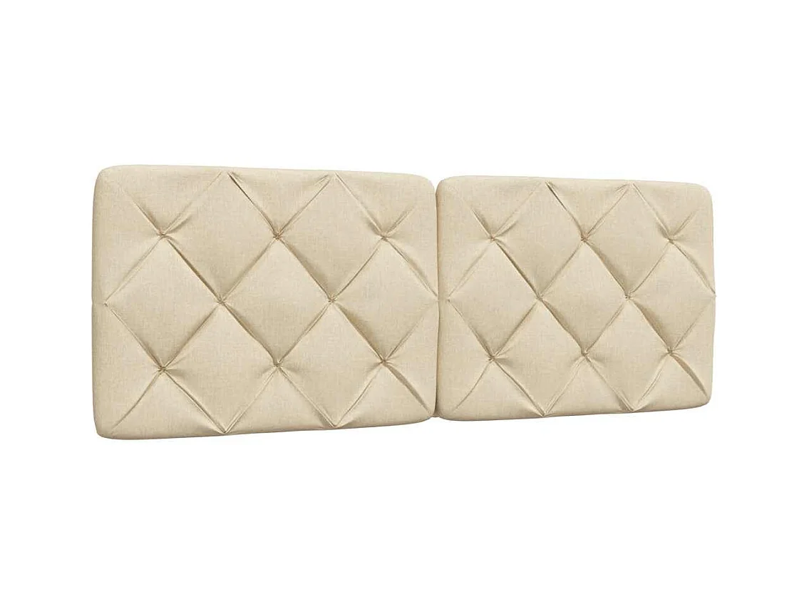 Cadre de lit sans matelas crème 140x190 cm tissu