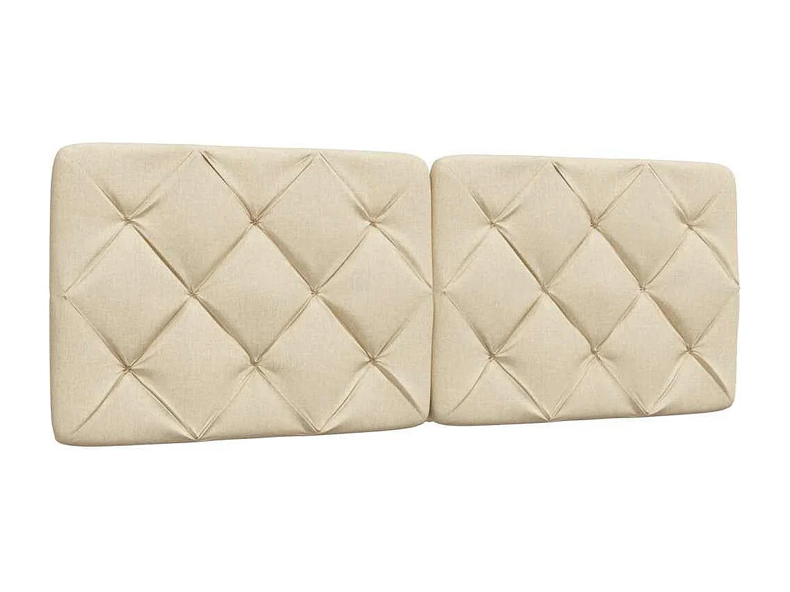 Cadre de lit sans matelas crème 140x190 cm tissu