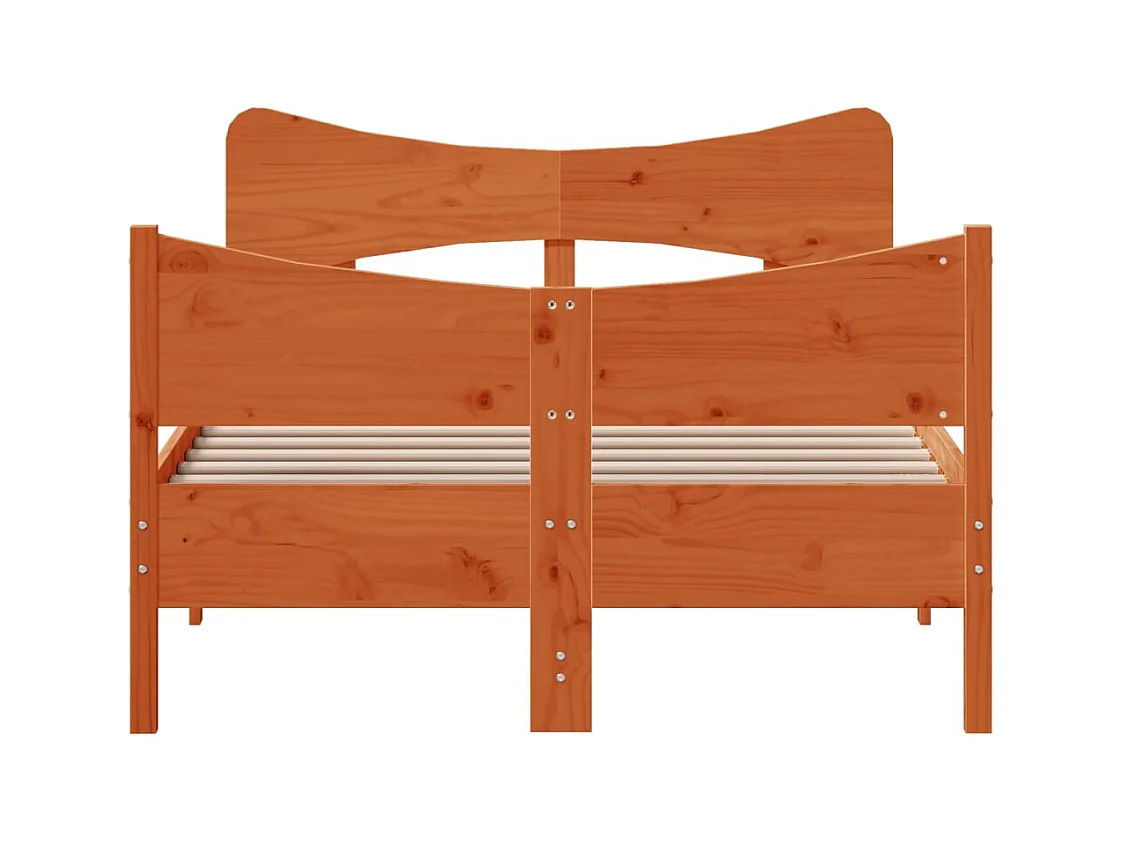 Bedframe zonder matras bruin gewaxt 120x190cm massief grenenhout