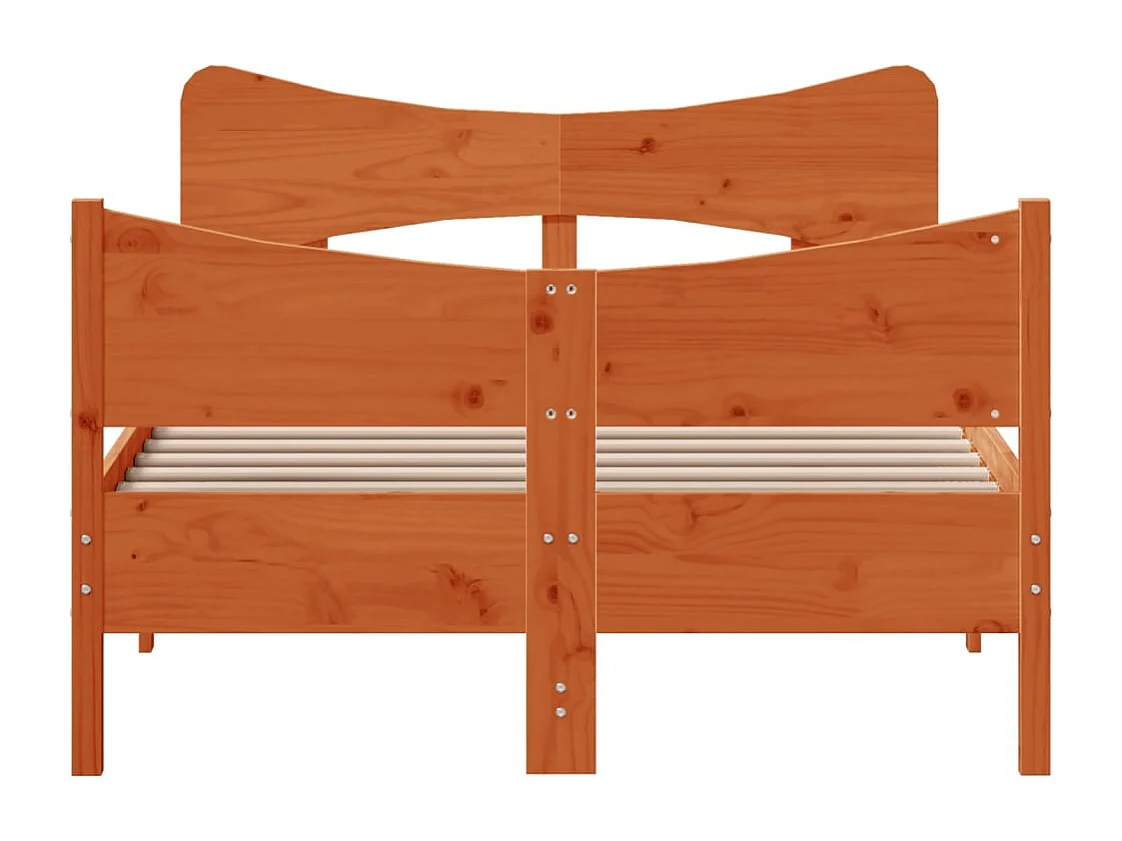 Estructura de cama sin colchón marrón cera 120x190cm madera maciza de pino