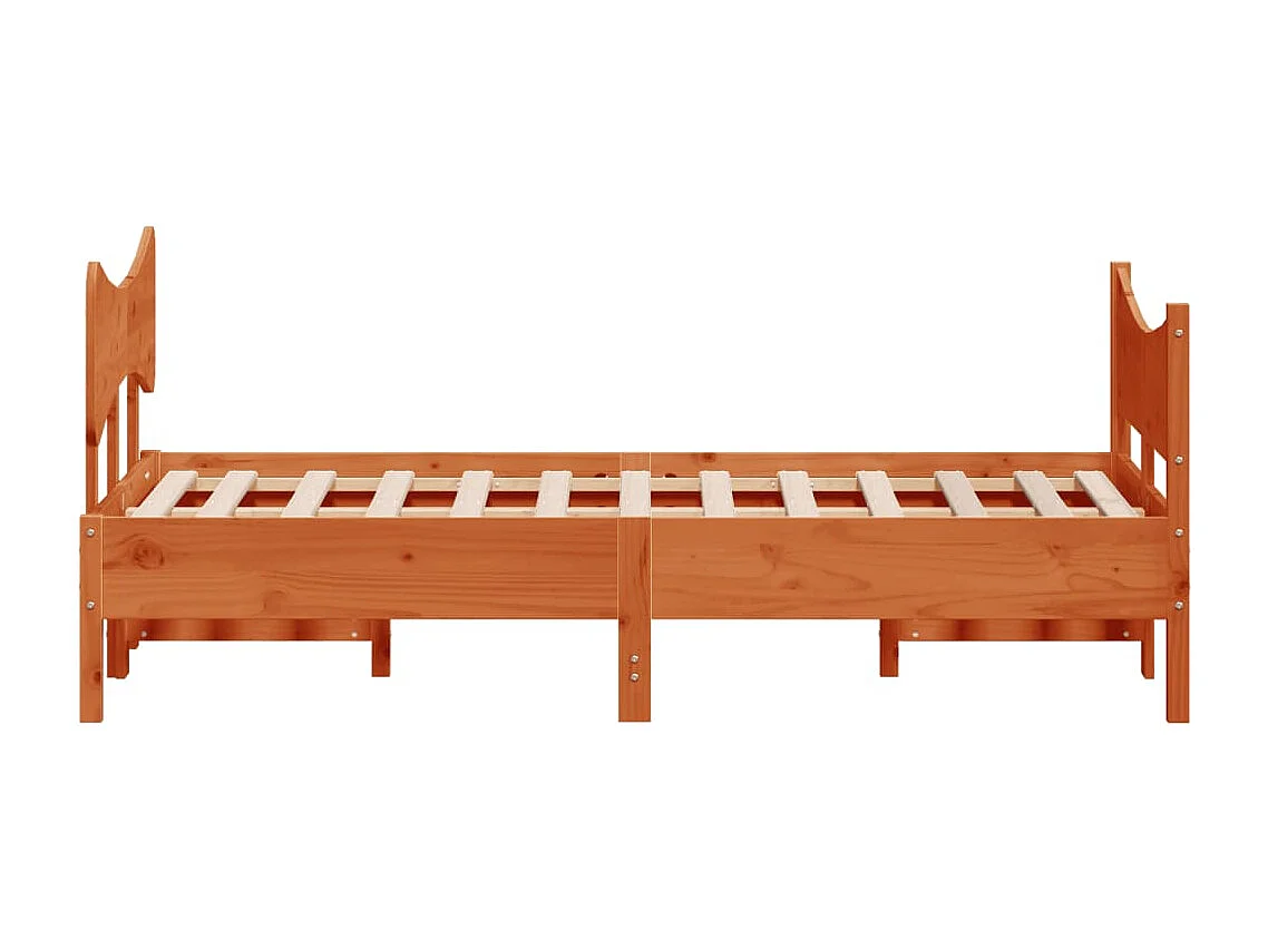 Estructura de cama sin colchón marrón cera 120x190cm madera maciza de pino