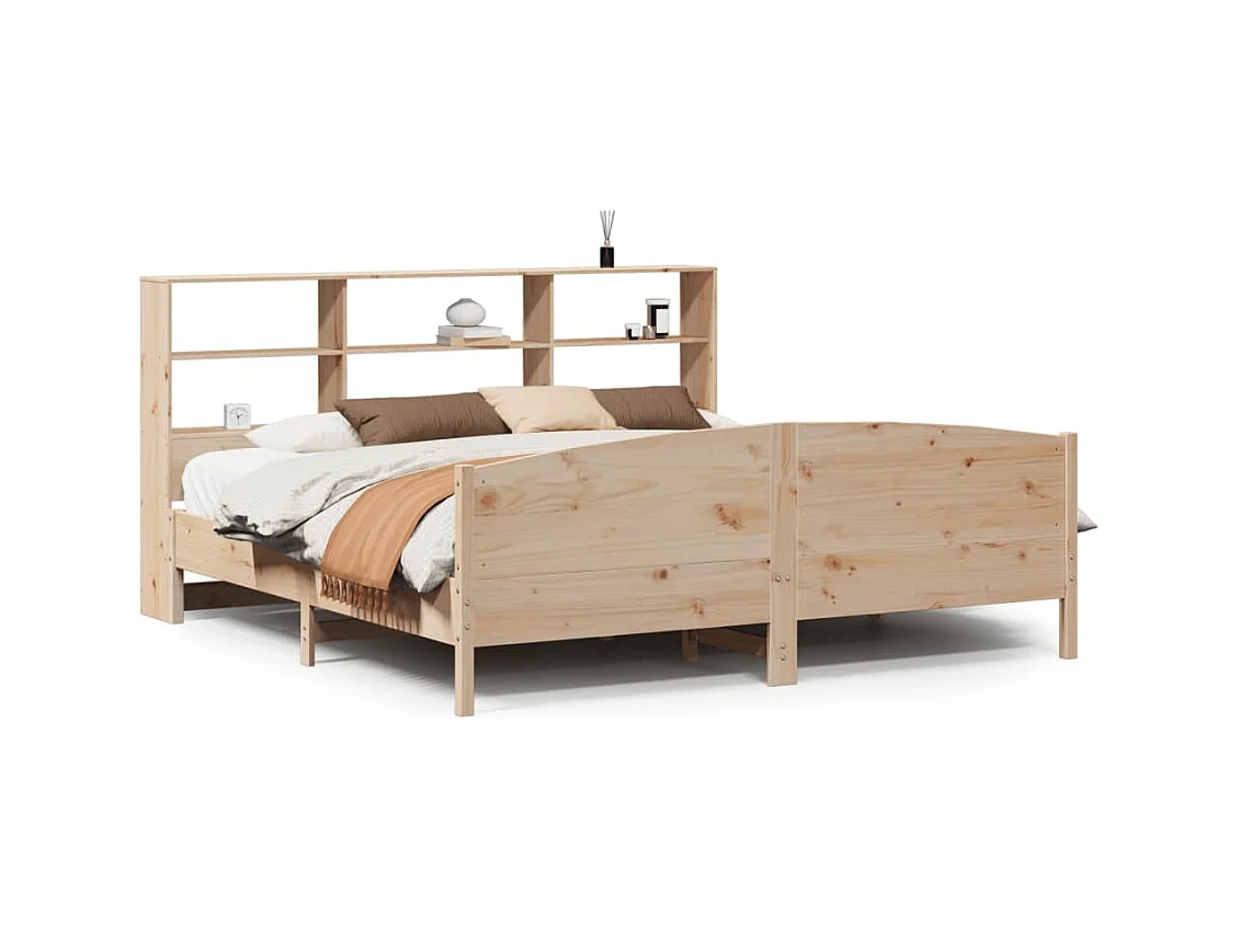 Bibliotheekbed zonder matras 180x200 cm massief grenenhout