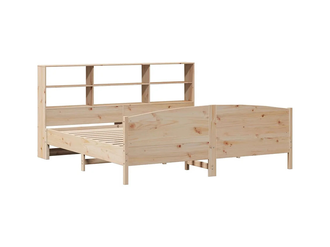 Bibliotheekbed zonder matras 180x200 cm massief grenenhout
