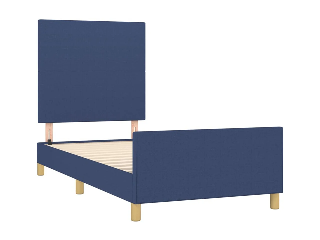Struttura letto senza materasso tessuto blu 90x200 cm