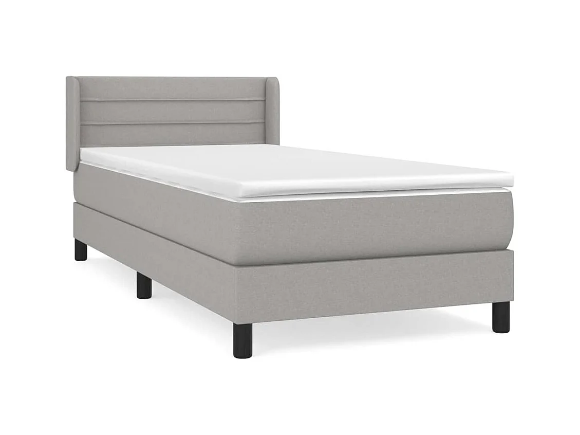 Sommier à lattes de lit avec matelas Gris clair 80x200 cm Tissu