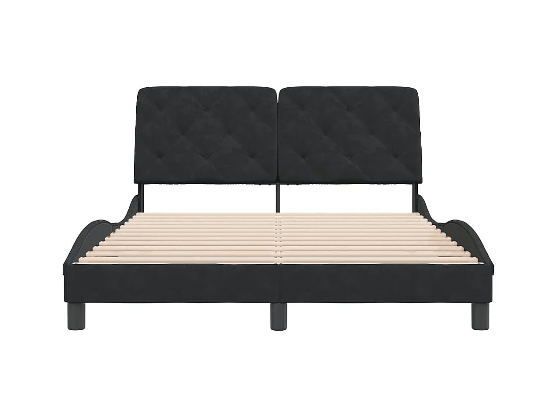 Cadre de lit sans matelas noir 140x200 cm velours