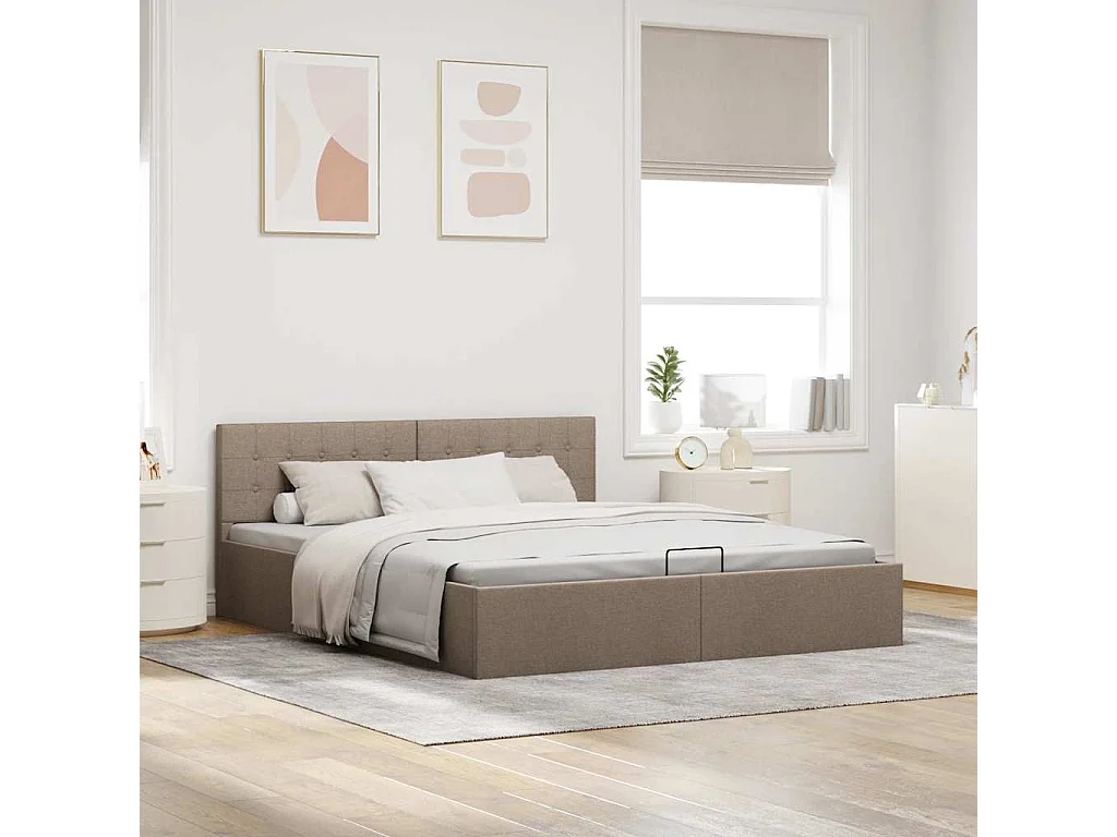 Cadre de lit à rangement hydraulique sans matelas 160x200 cm