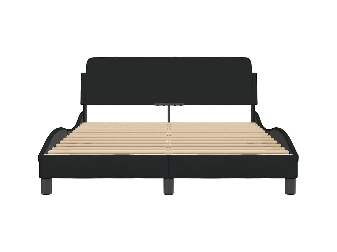 Cadre de lit sans matelas noir 140x190 cm tissu