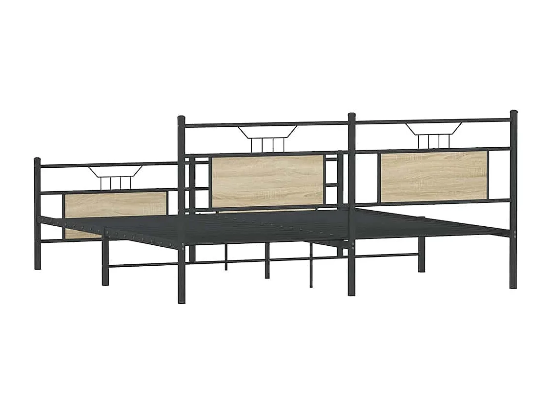 Metalen bedframe zonder matras Sonoma eiken 160x200 cm