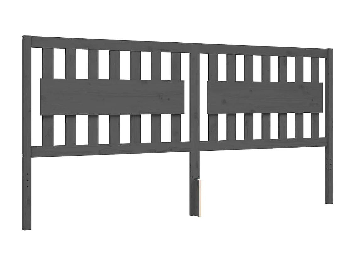 Bettgestell ohne Matratze grau 200x200 cm Massivholz