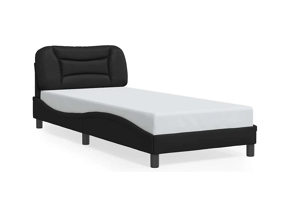 Struttura letto con LED senza materasso nero 90x200 cm