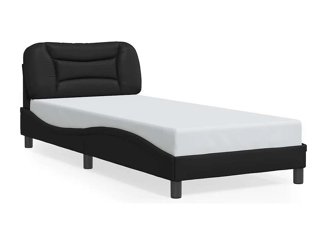 Cadre de lit avec LED sans matelas noir 90x200 cm