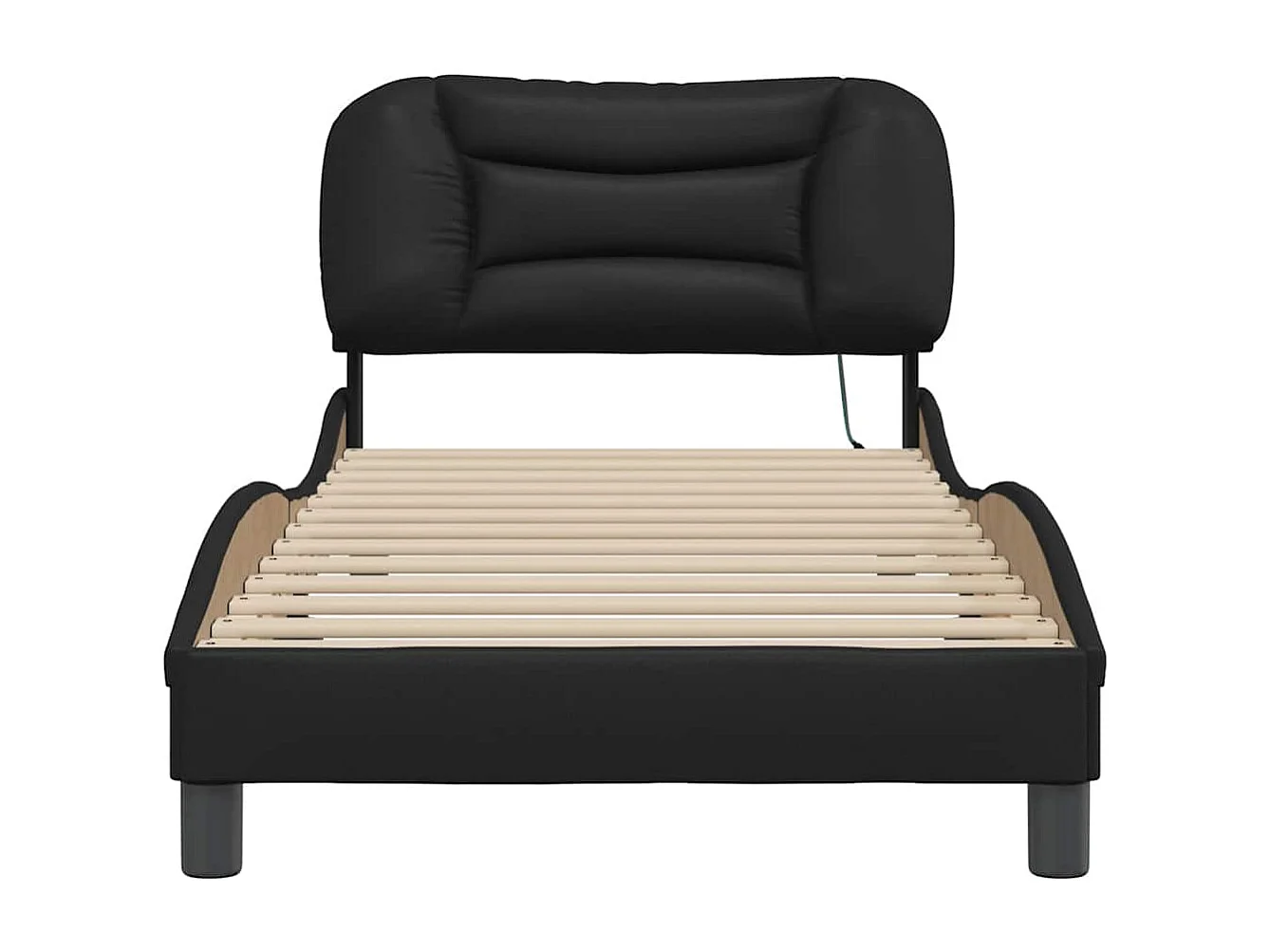 Cadre de lit avec LED sans matelas noir 90x200 cm