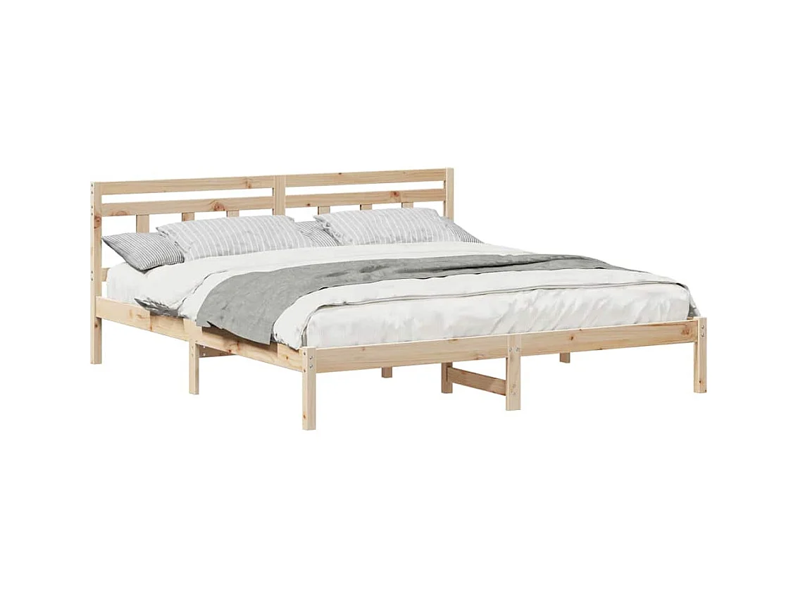Bedframe met hoofdbord Bruin grenenhout