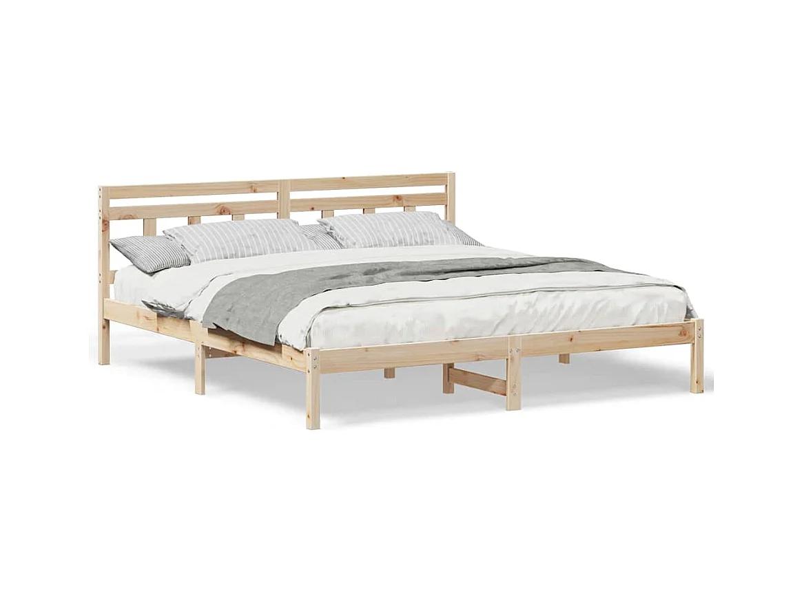 Bedframe met hoofdbord Bruin grenenhout