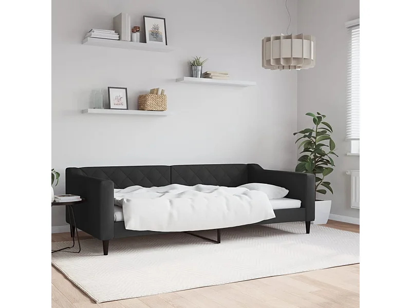 Daybed zonder matras zwart 100x200 cm stof