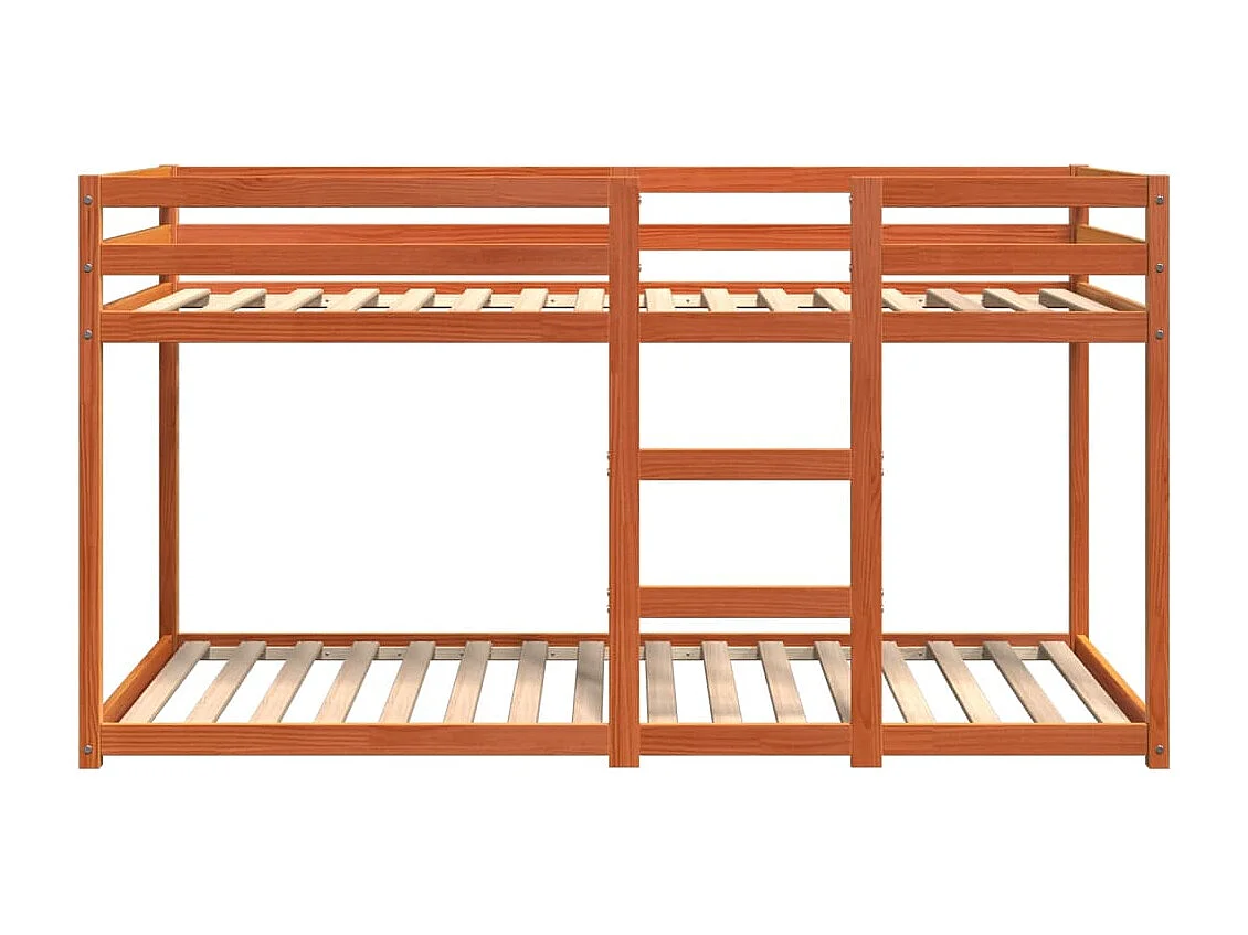 Letto a castello senza materasso cera marrone 75x190 cm pino massello