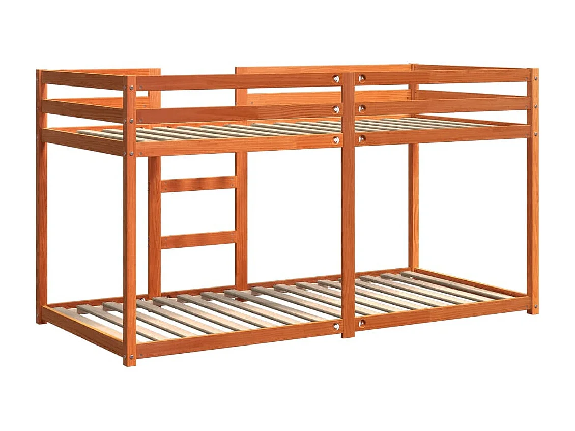 Letto a castello senza materasso cera marrone 75x190 cm pino massello