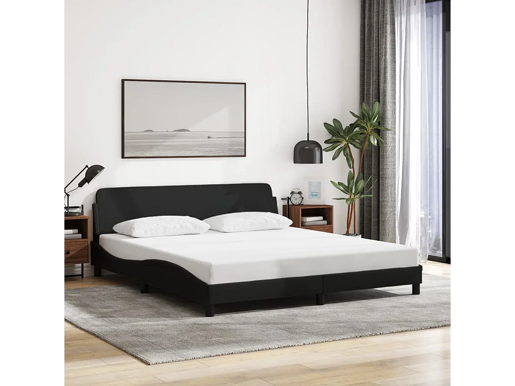 Bedframe zonder matras zwart 180x200 cm stof