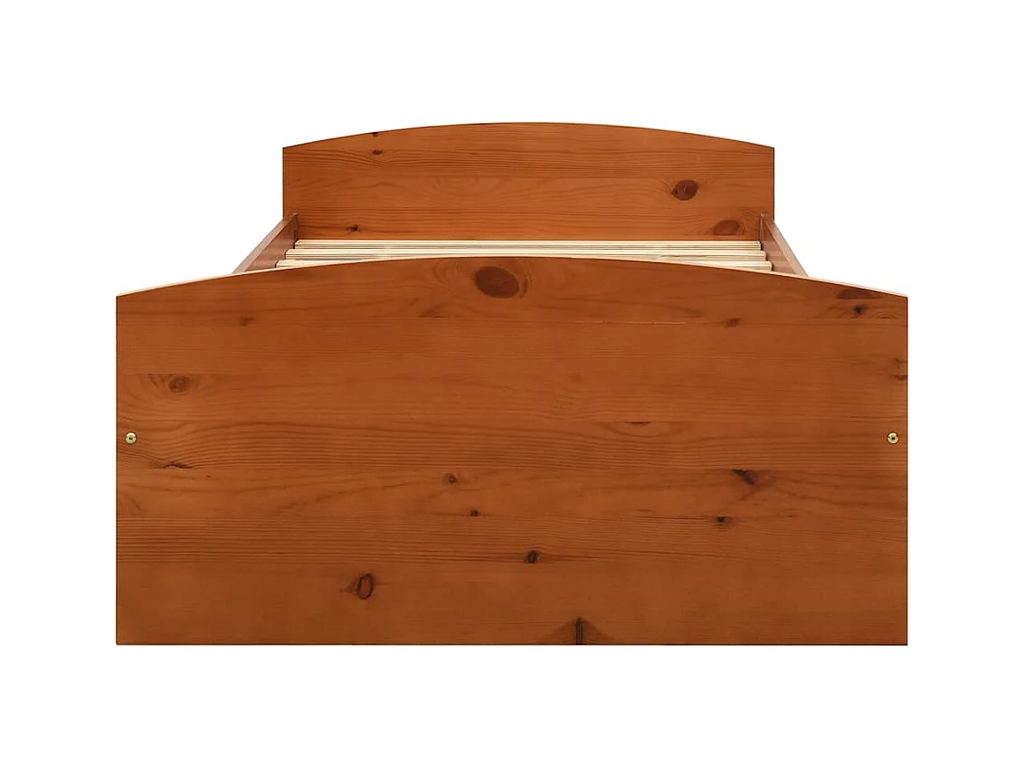 Struttura letto con 2 cassetti in legno di pino color miele 90x200 cm