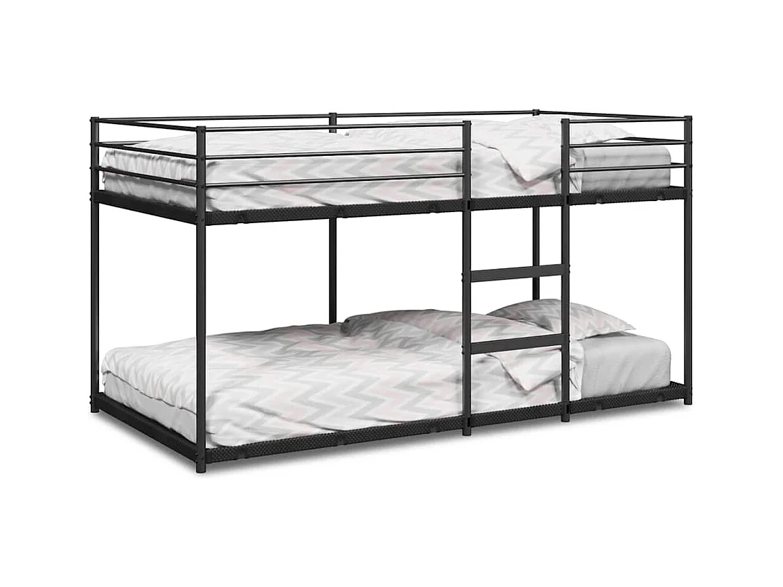 Letto a castello senza materasso nero 75x190 cm acciaio