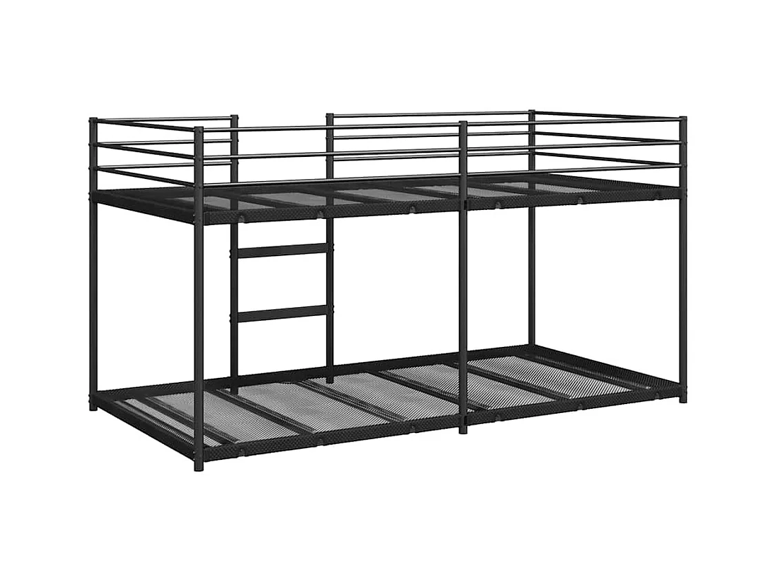 Letto a castello senza materasso nero 75x190 cm acciaio