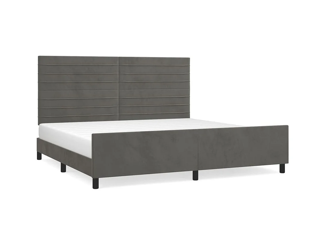 Struttura letto senza materasso grigio scuro 200x200 cm velluto