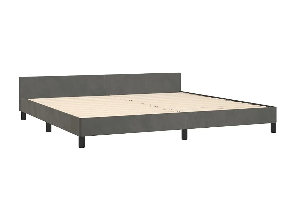 Struttura letto senza materasso grigio scuro 200x200 cm velluto