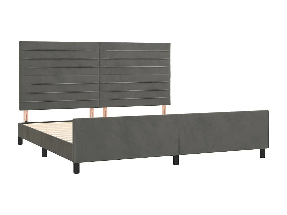 Struttura letto senza materasso grigio scuro 200x200 cm velluto