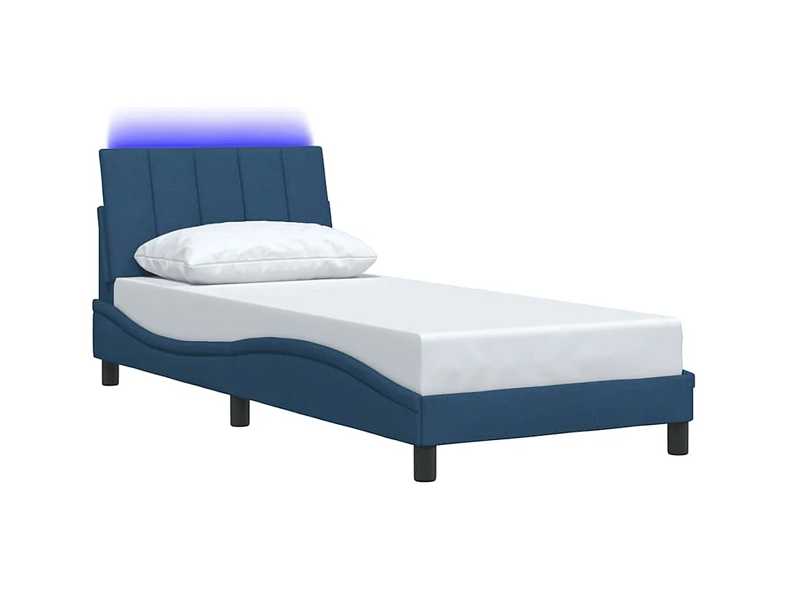 Bedframe zonder matras blauw 90x200 cm stof