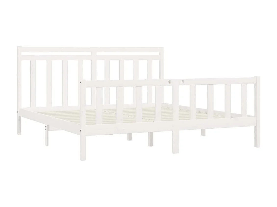 Bedframe zonder matras wit massief grenenhout 200x200 cm