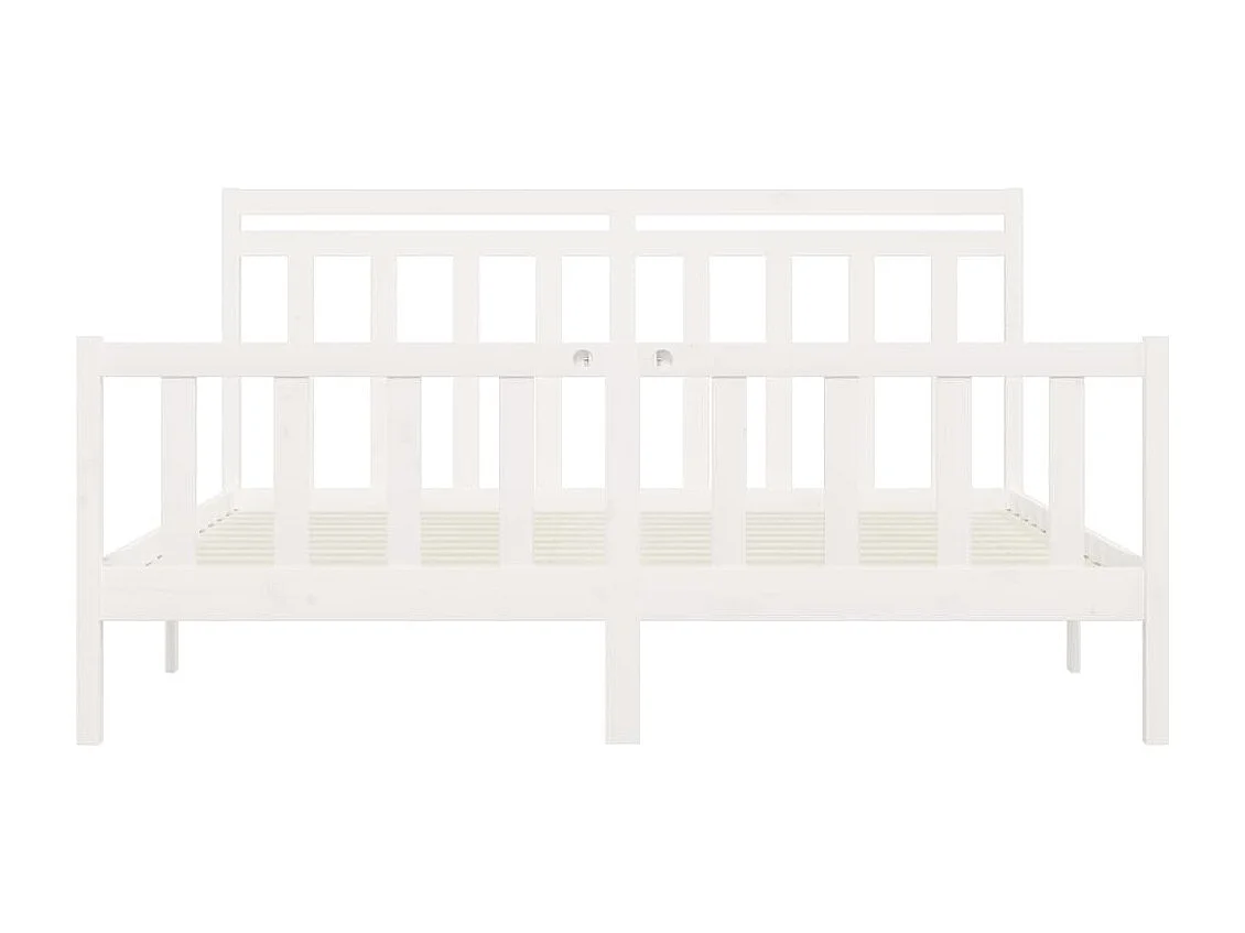 Bedframe zonder matras wit massief grenenhout 200x200 cm