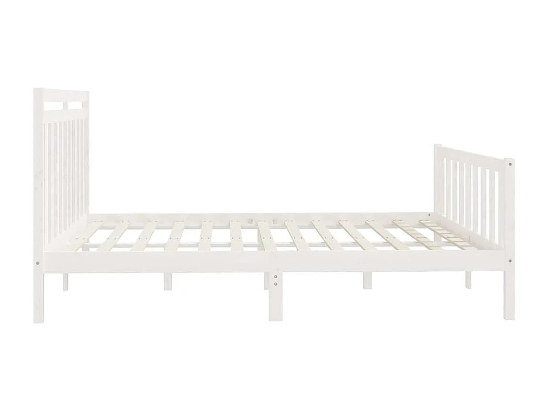 Bedframe zonder matras wit massief grenenhout 200x200 cm