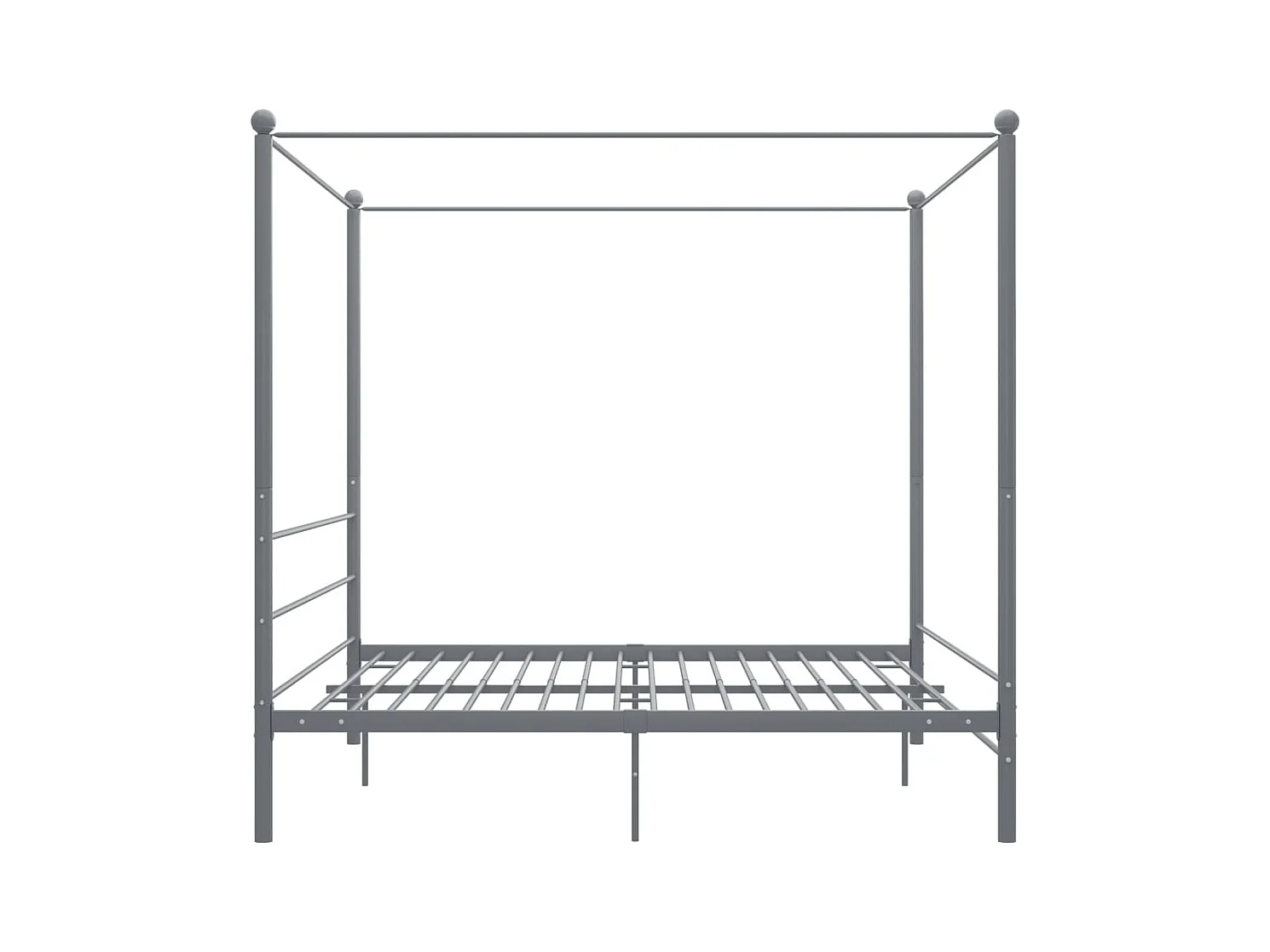 Struttura letto a baldacchino senza materasso in metallo grigio 200x200 cm